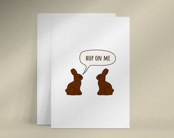 Hop on me Easter card for boyfriend, Naughty Easter card, Funny Easter bunny card, Printable Easter card