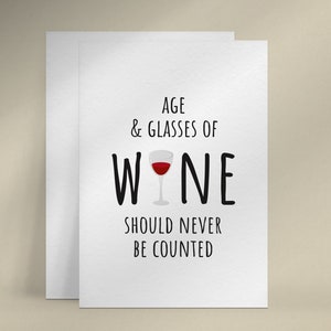Birthday card for wine drinker, Red wine birthday card for friends, Funny wine birthday card, Printable wine card