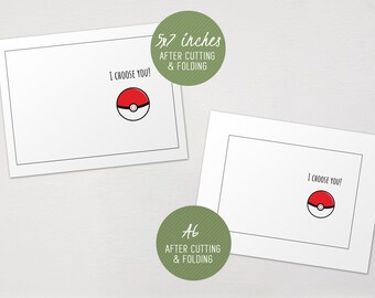 I Choose You Valentine's Day Card, Cute Pokemon Card for Boyfriend, Funny  Pokeball Valentine's Gift - Etsy