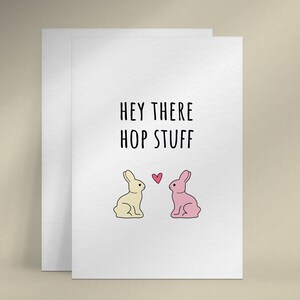 Hé là-bas, trucs carte de Pâques pour petit ami, drôle de carte de lapin de Pâques imprimable, jolie carte de Pâques