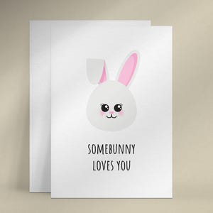 Biglietto "Somebunny loves you", biglietto di auguri pasquale, simpatico biglietto di auguri pasquale, biglietto di auguri di buona Pasqua, biglietto di Pasqua stampabile
