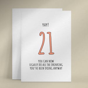 Carte de joyeux 21e anniversaire pour un ami, carte drôle d'alcool pour 21e anniversaire, carte d'anniversaire imprimable
