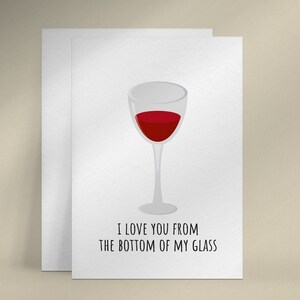 I Love You Card for Wine Lover Friend, Red Wine Love Card, Wine Glass Greeting Card for Friend, Printable Card
