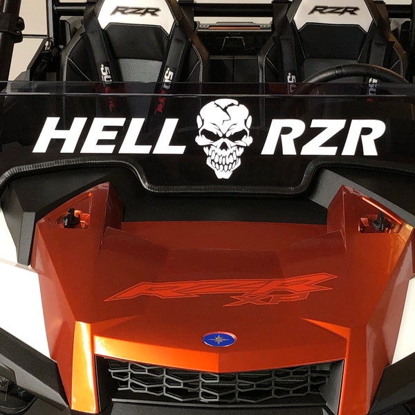 Window decal,Vinyl Decal for RZR, vinyl decal, Hell RZR, skull, vinyl skull decal