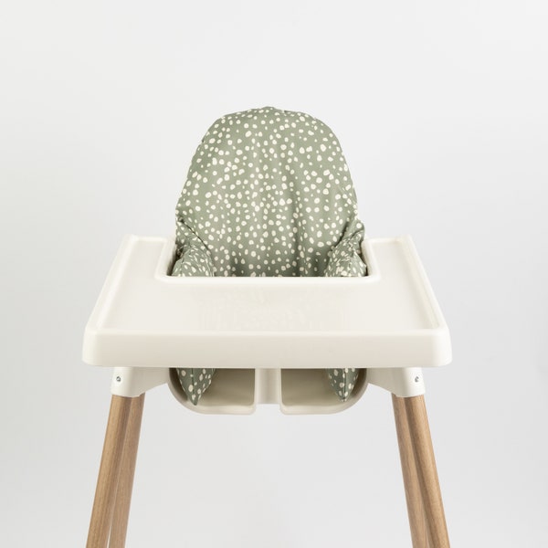 Wipeable Cushion Cover for IKEA Antilop Highchair - Dots on Sage