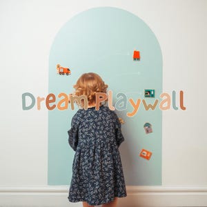 Magnetic Chalkboard Arch Wall Decal 70x110cm - Baby Blue / Kids Room, Playroom, Montessori