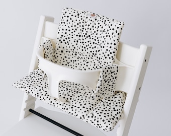 Uitveegbaar kussen compatibel met Stokke Tripp Trapp Classic kinderstoel - stippen op wit