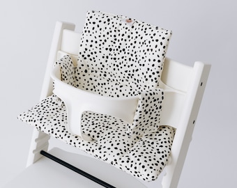 Wipeable Cushion Compatible with Stokke Tripp Trapp Classic High Chair - Dots on White