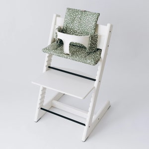Wipeable Cushion Compatible with Stokke Tripp Trapp Classic High Chair Dots on Sage image 2