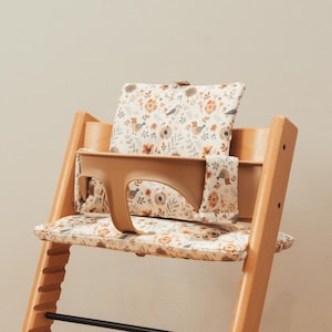 Wipeable Cushion Compatible with Stokke Tripp Trapp Classic High Chair - Boho Sunshine Birds