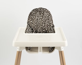 Housse de coussin lavable pour chaise haute IKEA Antilop - Points sur anthracite