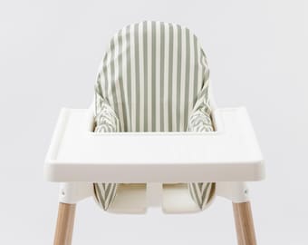 Funda de cojín lavable para trona IKEA Antilop - Rayas salvia