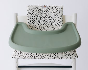 Siliconen placemat met volledige dekking, compatibel met Stokke Tripp Trapp-kinderstoel - salie