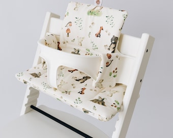 Wipeable Cushion Compatible with Stokke Tripp Trapp Classic High Chair - Woodland