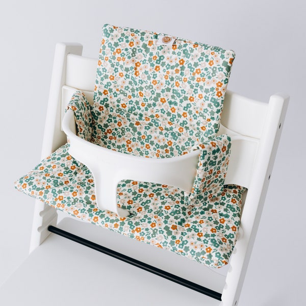 Wipeable Cushion Compatible with Stokke Tripp Trapp Classic High Chair - Floral Ditsy