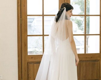 Juliet Cap Veil, Soft Tulle Wedding Veil with Crystals, Boho Style, Chapel & Cathedral Lengths available