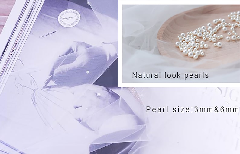 shoulder length veil veil with pearls Short wedding veil modern wedding veil