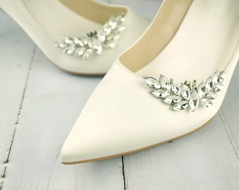 2PCS Rhinestone Shoes clips for silk pumps , Crystal Bridal shoes buckles clips for Wedding DIY Craft Accessories