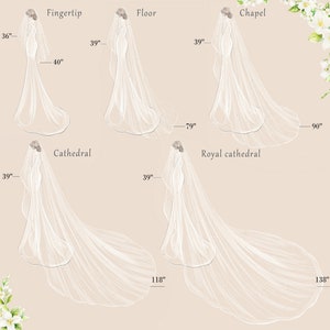 Soft Wedding Veil with Pearls and Blusher, Chapel & Cathedral Lengths Available, Single Tier image 7