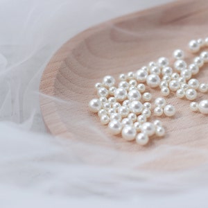 Soft Wedding Veil with Pearls and Blusher, Chapel & Cathedral Lengths Available, Single Tier image 9