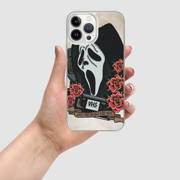 SCREAM Ghostface "Whats Your Favourite Scary Movie?” iPhone Case | Slasher Movie | 90's Movie | Halloween | Horror | Phone Case | iPhone