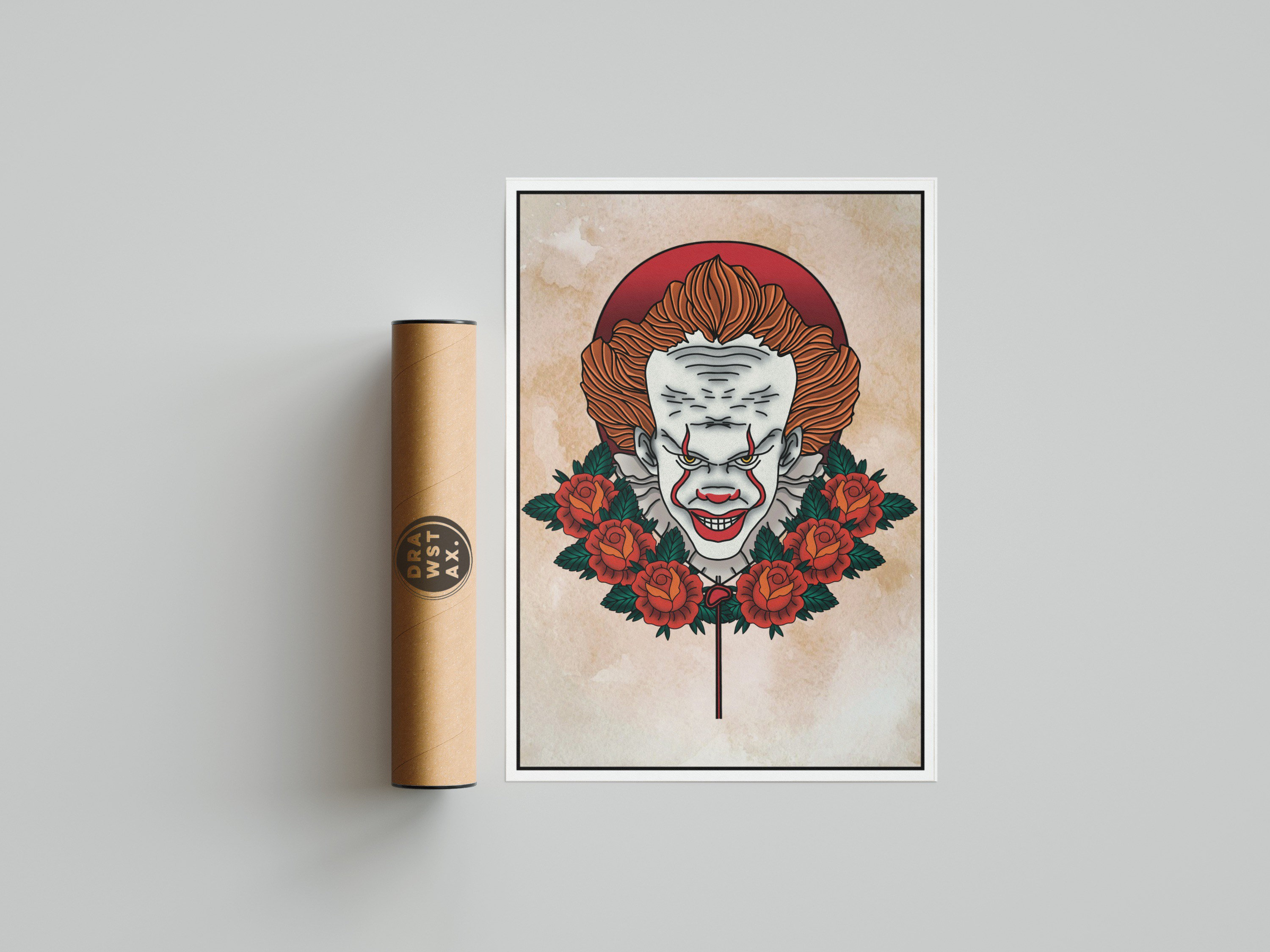 IT Art - Pennywise  Pennywise painting, Scary drawings, Joker tattoo design