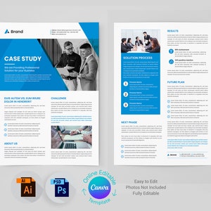 Case Study Template CASE STUDY Layout Canva Brochure Template Business ...