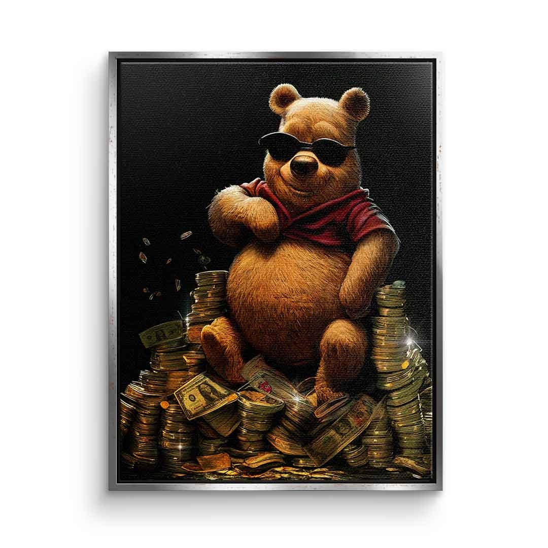 Winnie Frame With Pu Picture the Canvas Motif the - Premium Wealth Comic Luxury Hustle Etsy Pooh Money Money Success Bear XXL Dotcomcanvas Bear