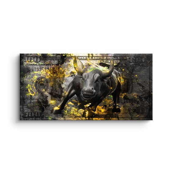 Bull and Bear Black Bull and Bear Canvas Picture Stock Market Stock Market  Trading Wall Street Mural Art Print - Etsy