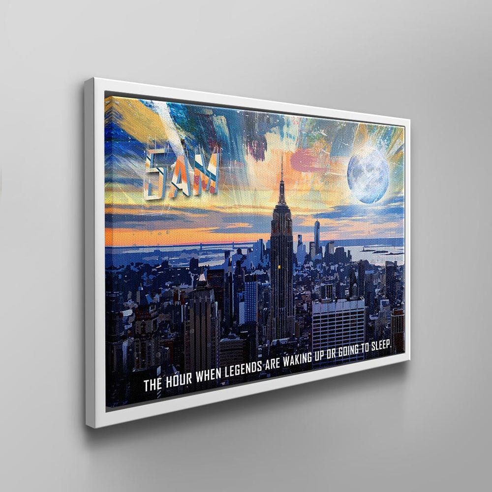 Canvas Picture New York Empire State Buildling Xxl Motivational Saying  Office 5AM Club DOTCOMCANVAS ® - Etsy