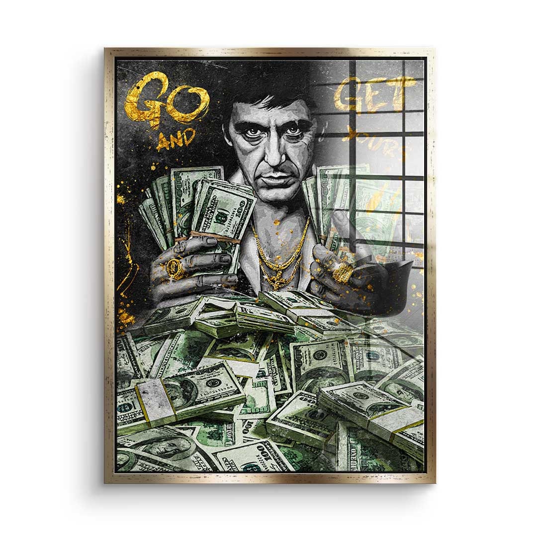 Scarface Tony Montana Vetro acrilico Ritratto di Al Pacino Stampa artistica  da parete -  Italia