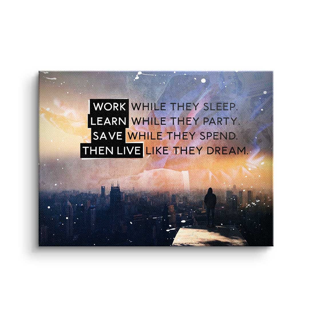 Canvas Picture Motivational Saying Xxl Live Like They Dream Motif With  Premium Frame DOTCOMCANVAS ® - Etsy