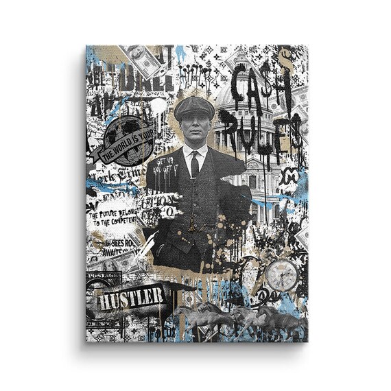 Street Collage Etsy Shelby - Canvas Portrait Blinders Wall Print Tommy Picture Art Peaky Art