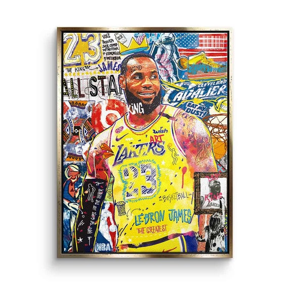 Lebron James Canvas Picture Lakers Portrait Pop Art Collage