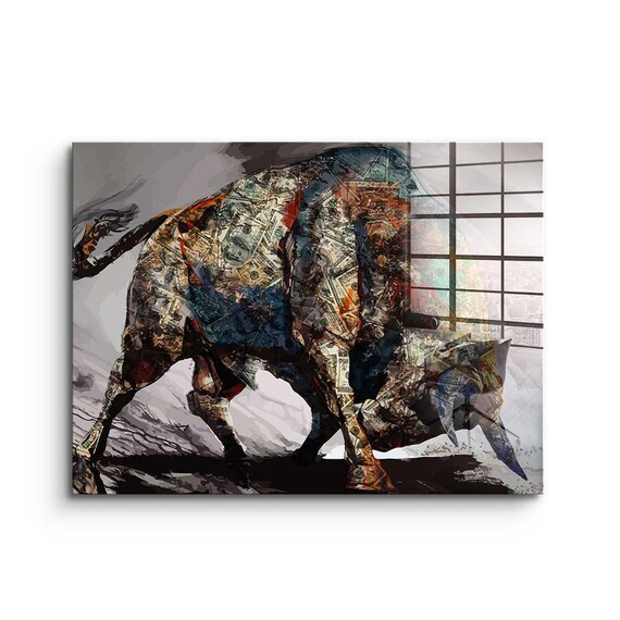 Bull and Bear Money Bull and Bear Canvas Picture Stock Market Stock Market  Trading Wall Street Mural Art Print - Etsy