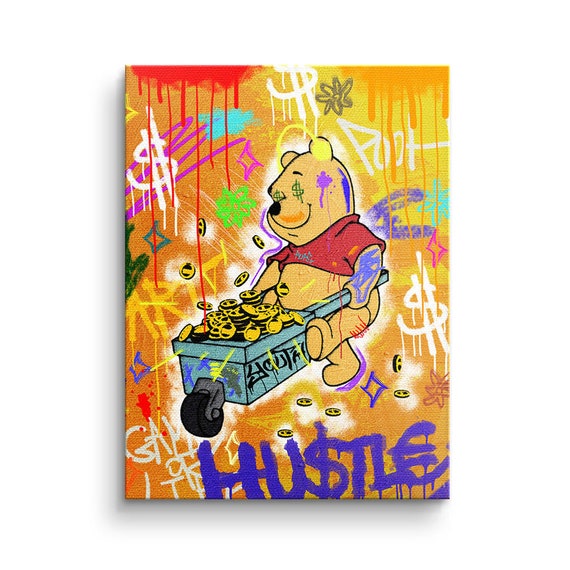 Canvas Picture Comic / Pop Art HUSTLE BEAR Motif With Premium Frame  DOTCOMCANVAS ® - Etsy