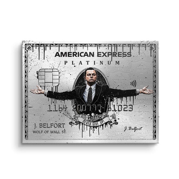 Royal American Express Amex Wall Street Leinwand in silber xxl Motiv mit premium Rahmen - DOTCOMCANVAS ®