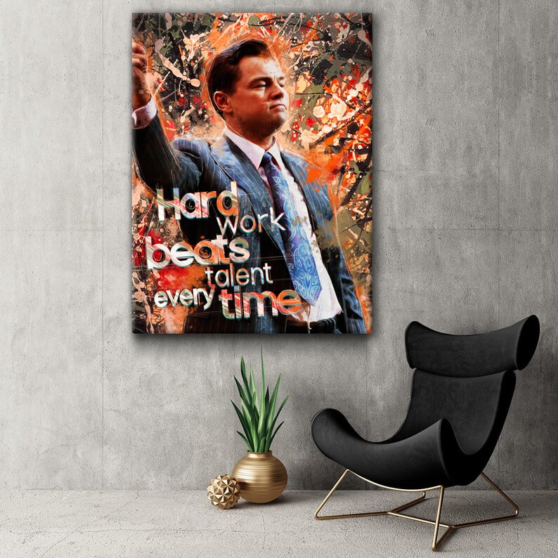 Motivation Mural Hard Work Beats Talent By Dotcomcanvas Etsy