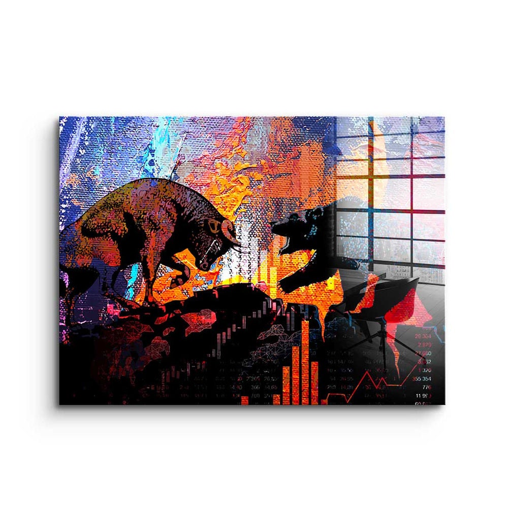 Bull and Bear Acrylic Print Bull Fights Bear Stock Market Stock Market  Trading Wall Street Mural Art Print - Etsy
