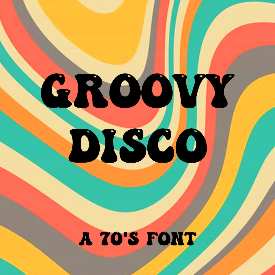 Groovy Disco Font 70s Vintage Funky Hippy Style Font Ttf Otf Cricut