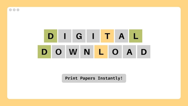 Buy Blank Wordle Printable Instant Download Paper Wordle Game Online in