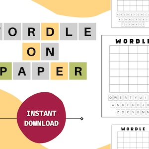 Blank Wordle Printable | Instant Download Paper Wordle Game | Custom Gift | Paper Activity for Teachers and Parents | Classroom Warm-up
