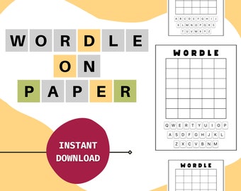 Blank Paper Wordle Template: Printable Word Game (Instant Download)