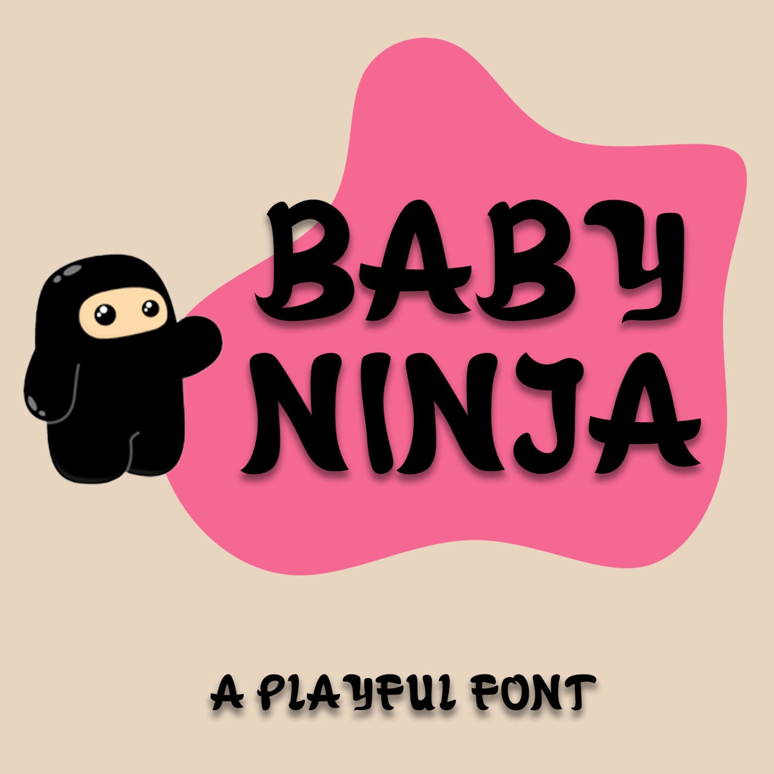 Baby Ninja Font A Playful Font TTF / OTF Cricut Fonts Etsy