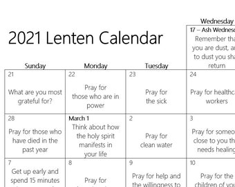 Lent Calendar Etsy lent armenian calendar 2021