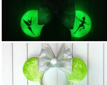 Tinkerbell ears, Peter Pan ears, Mickey ears, minnie ears, Disney inspired ears, minnie headband, birthday ears, glow ears, justsewcutebyjo