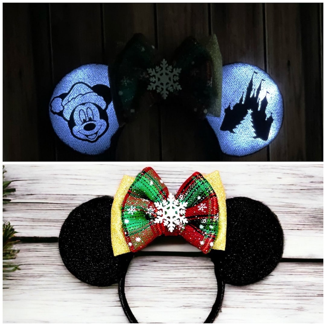 Christmas Minnie Ears, Christmas Ears, Mickey Christmas Ears, Disney