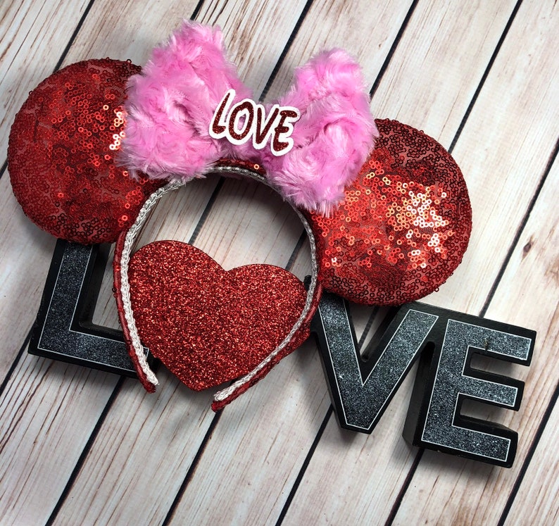 Mickey Valentine Ears Valentine Ears Light up Ears Led Etsy