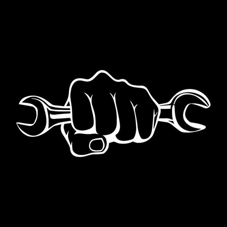 Mechanic Wrench Decal White Choose Size Etsy