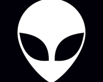 Alien Face Decal White Choisir la taille